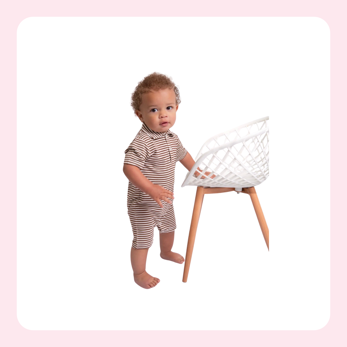 GOOSIES | Chocolate Striped Polo Romper
