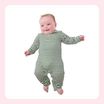 GOOSIES | Stripes Longsleeve Polo  Romper