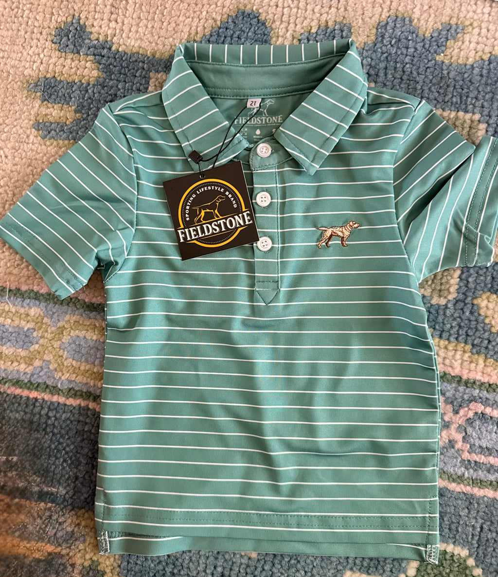 Fieldstone | Green Striped Puppy Polo